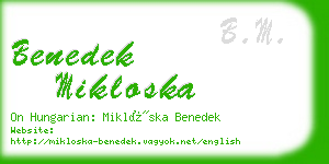 benedek mikloska business card